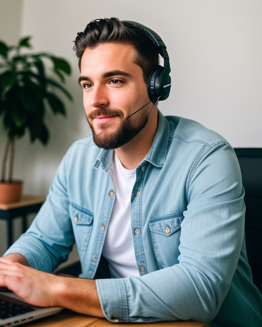 Dreamstarters Publishing man wearing headphones with mic