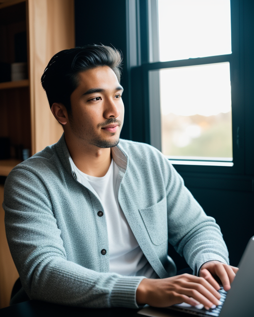 man from Dreamstarters Publishing using a laptop