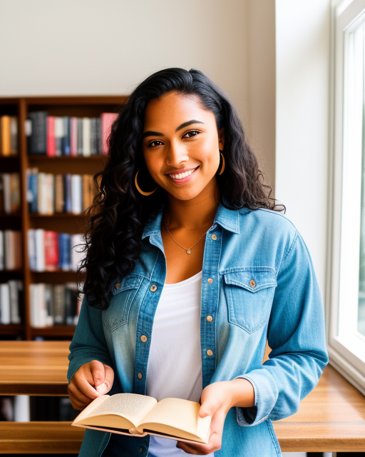 woman from Dreamstarters Publishing holding an open book