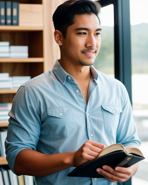 man from Dreamstarters Publishing holding a book