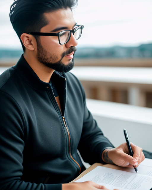 man from Dreamstarters Publishing writing with pen on paper