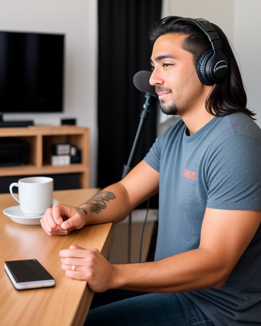 man from Dreamstarters Publishing with headphone and microphone