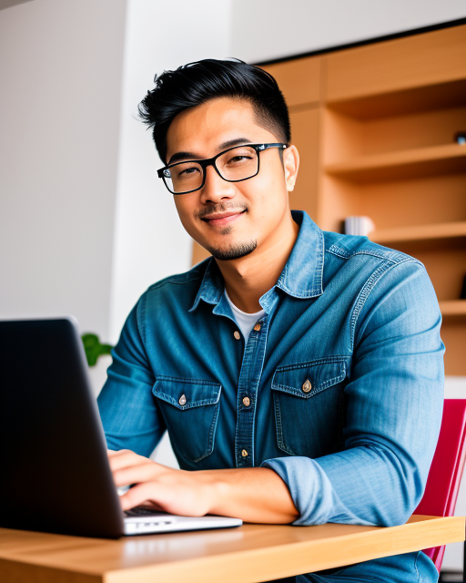 man from Dreamstarters Publishing using his laptop