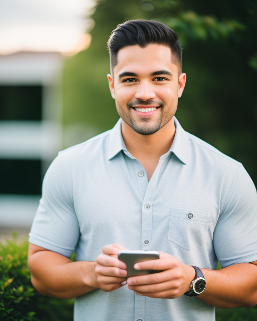 man from Dreamstarters Publishing holding a gadget