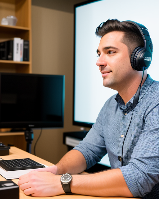 man from Dreamstarters Publishing with headphones