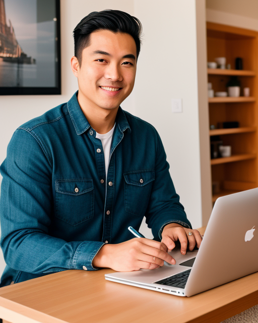 man from Dreamstarters Publishing on his laptop