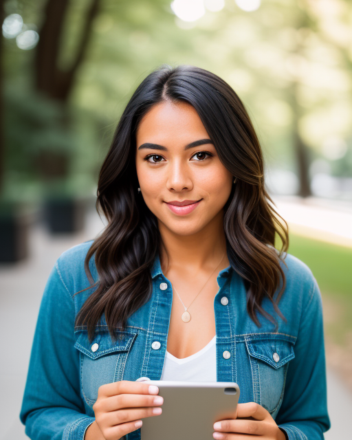 woman from Dreamstarters Publishing holding a tablet PC