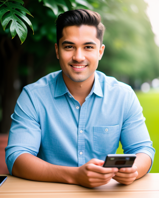 man from Dreamstarters Publishing holding a phone